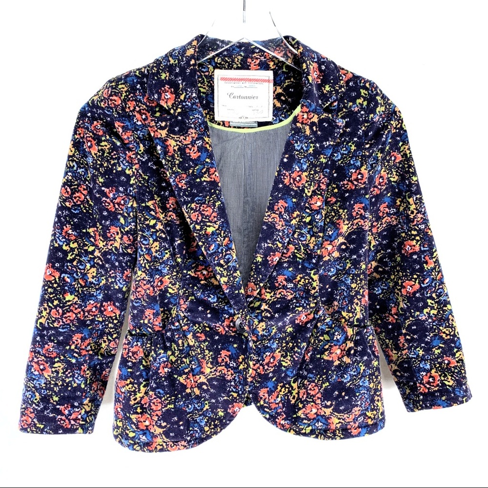 Anthropologie Cartonnier Garden Dusk Floral Blazer